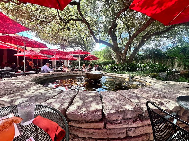 Outdoor Patio Dining by the Pond