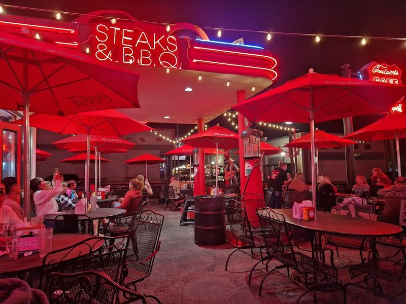 Outdoor Patio Seating With Route 66 Vibes