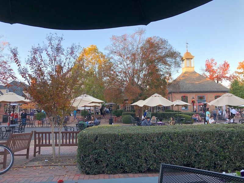 Outdoor Seating With a View of Historic Colonial Williamsburg