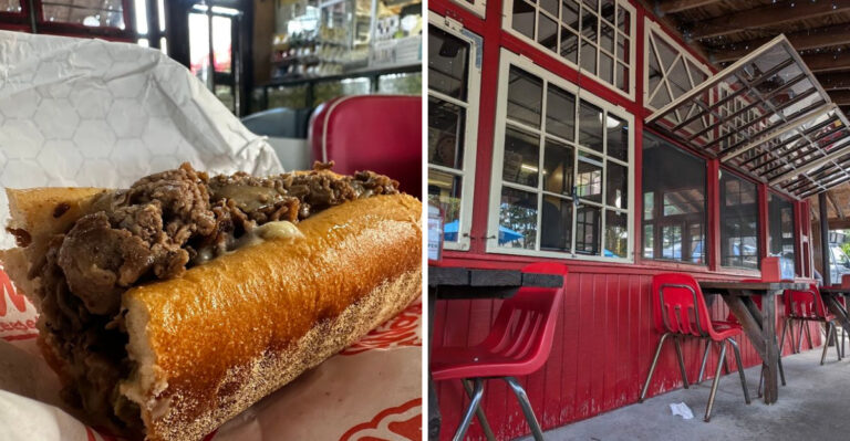 People across Georgia travel for the outrageously delicious cheesesteak at this no-frills restaurant