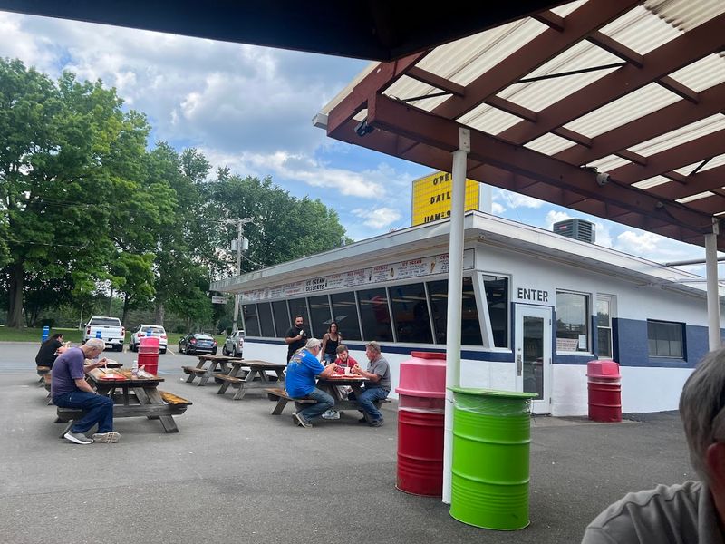 Plenty of Parking and Covered Seating