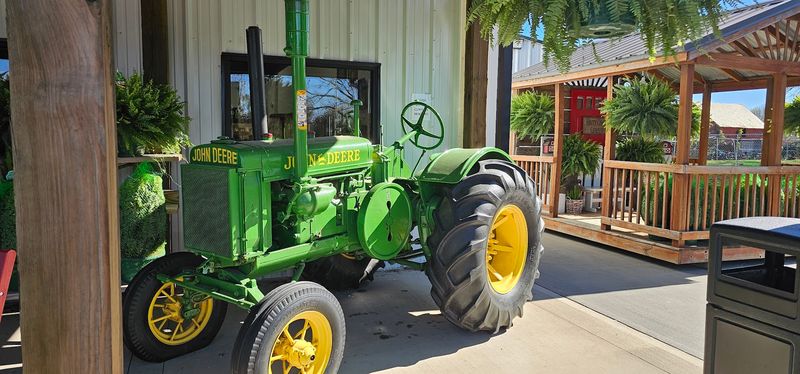 Rocking Chairs and Farm Equipment That Set the Scene