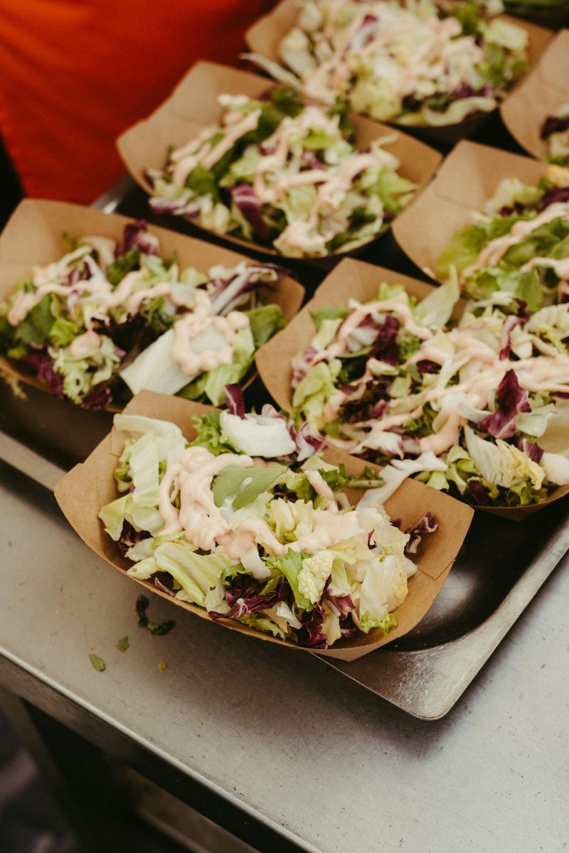 Salads with dressing