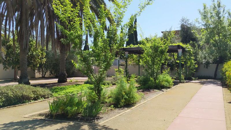 Serene Egyptian Garden and Labyrinth Outside