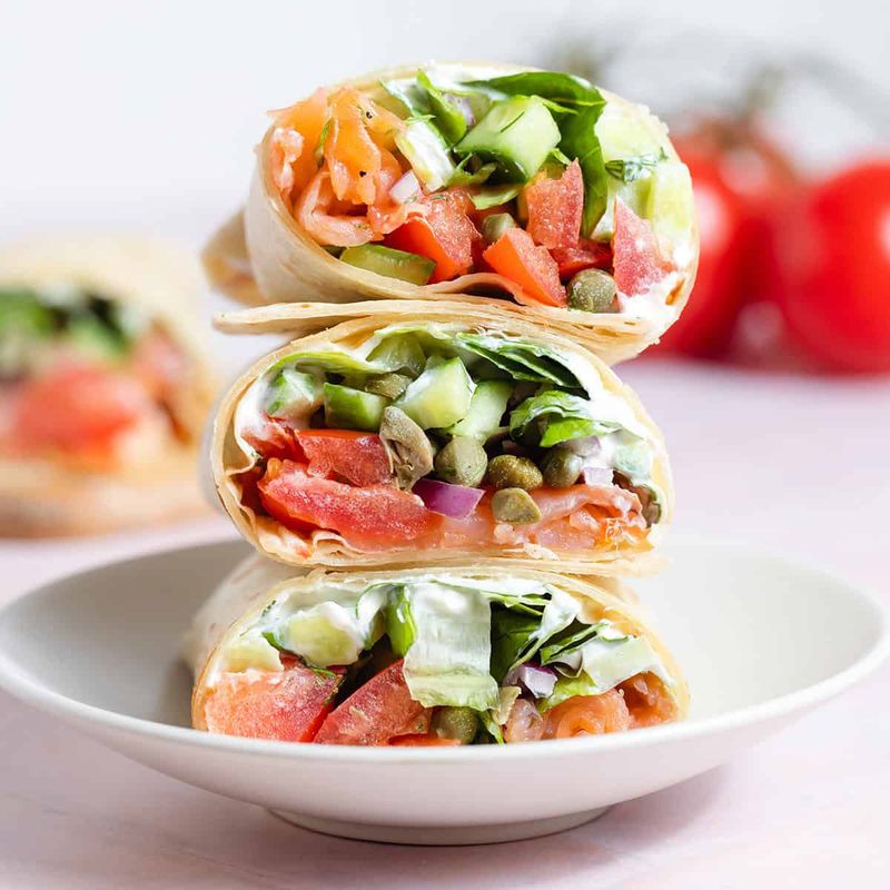 Smoked salmon wrap