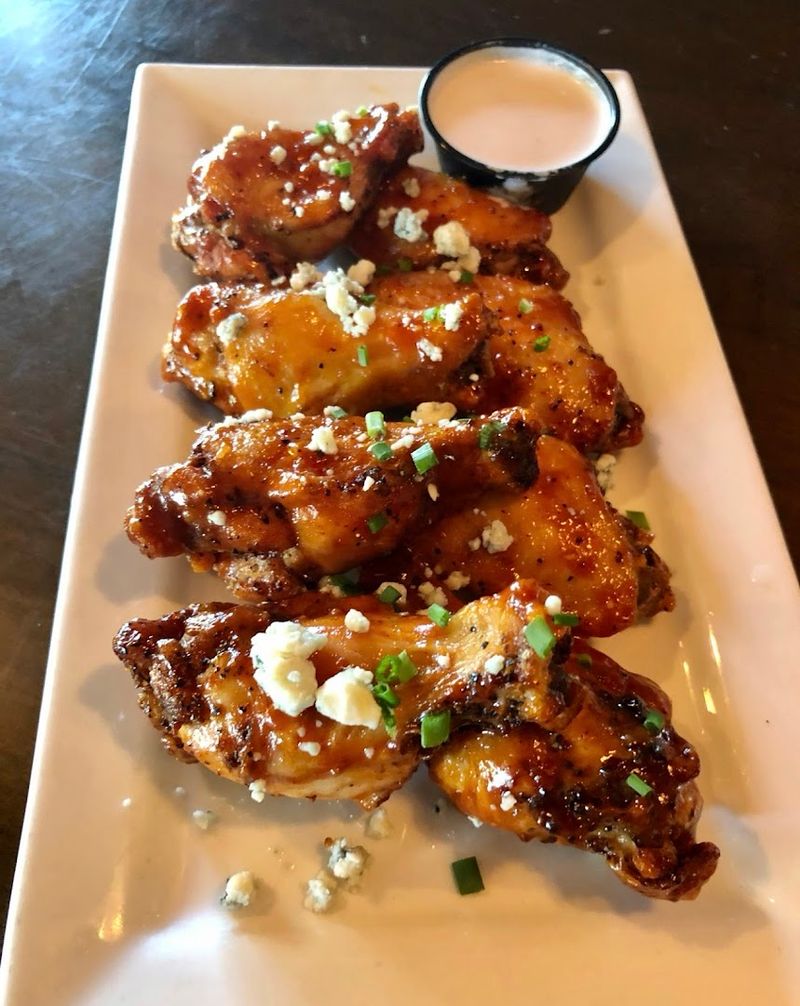 SoCo Wings With Garlic Cheese Whiskey Sauce