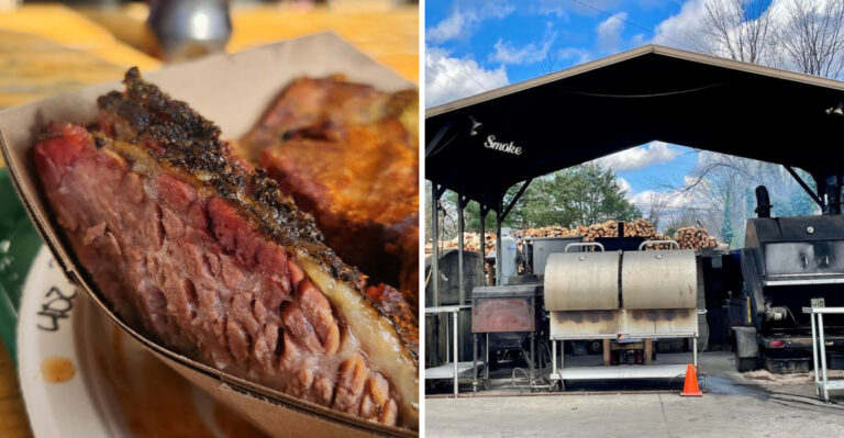 Some of the South’s best beef brisket is served inside this classic Virginia BBQ joint