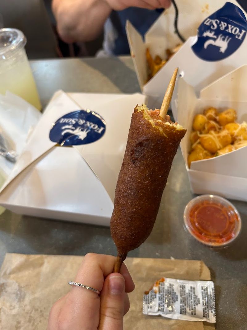 Sweet Potato Batter Corn Dog With Beef Hot Dog Sweet Potato Batter Corn Dog With Beef Hot Dog
