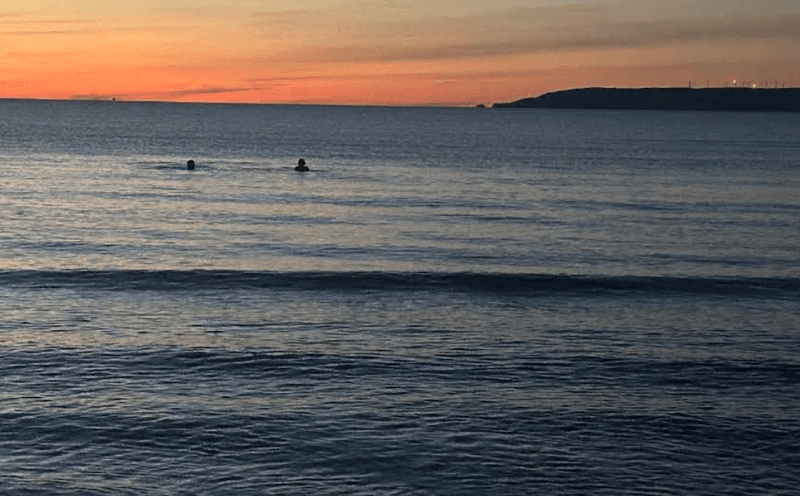 Swimming in Clear, Gradually Deepening Water