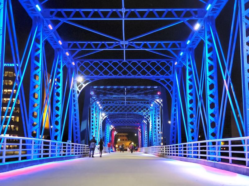 The Blue Bridge - Grand Rapids, Michigan The Blue Bridge - Grand Rapids, Michigan