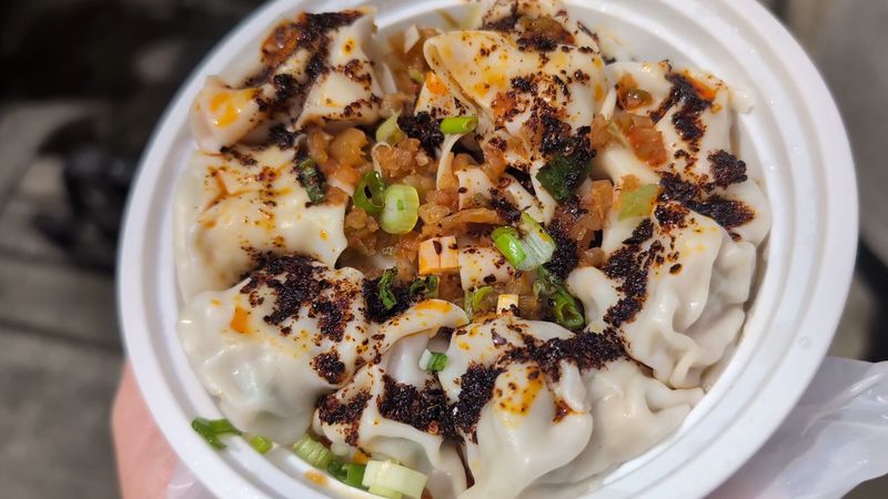 The Famous #6 Wontons with Chili Oil