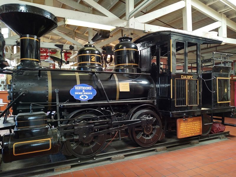 The Iconic Skunk Train Engine Inside the Dining Room
