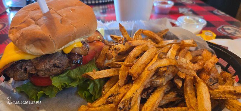 The Legendary Woody Burger with Horseradish Bacon Sauce