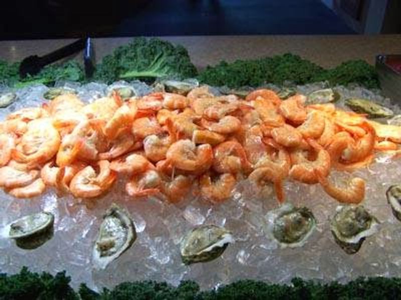 The Salad Bar and Cold Seafood Section