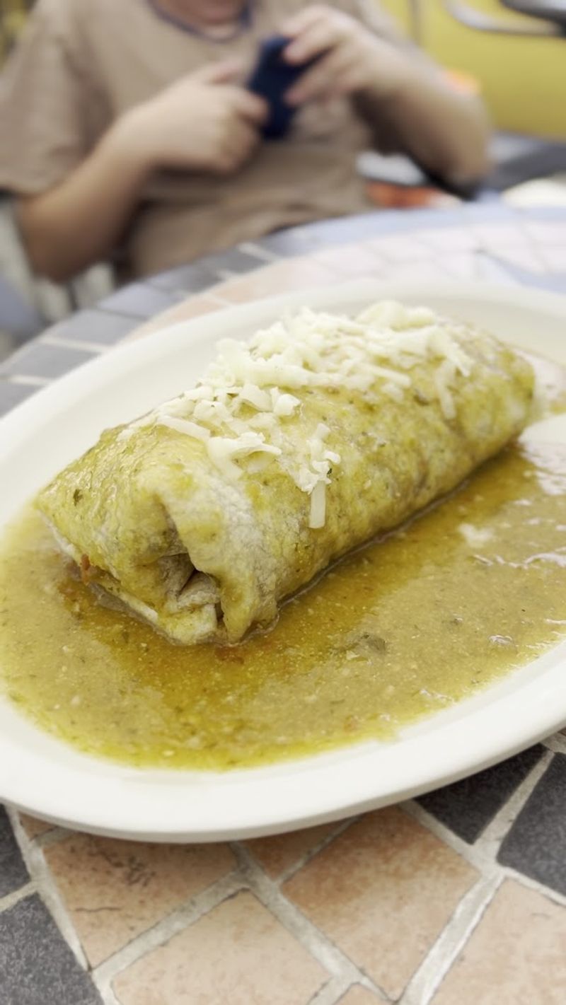 The Steak Burrito With Cheese, Onion, and Cilantro