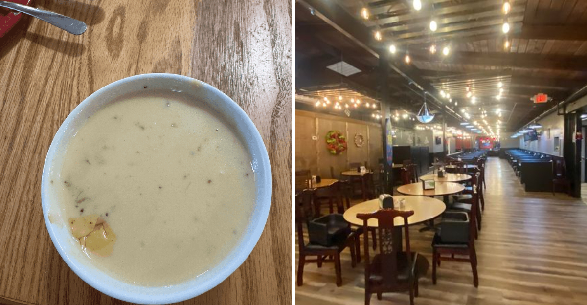 The clam chowder at this down home Tennessee buffet is unbelievably rich and delicious