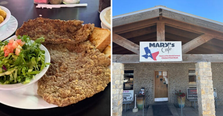 This charming small-town Texas cafe serves a chicken fried steak nearly bigger than the plate itself