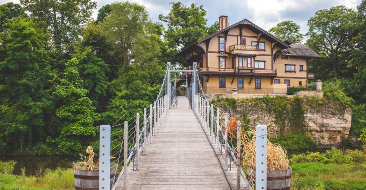 This gorgeous Victorian cottage built into an Illinois limestone bluff feels straight out of a fairytale