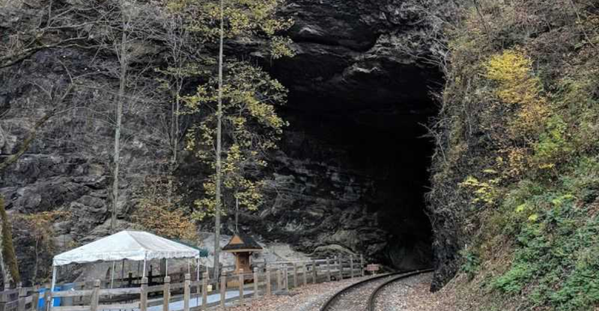 This gorgeous Virginia park is home to an 850 foot limestone tunnel that feels absolutely spectacular