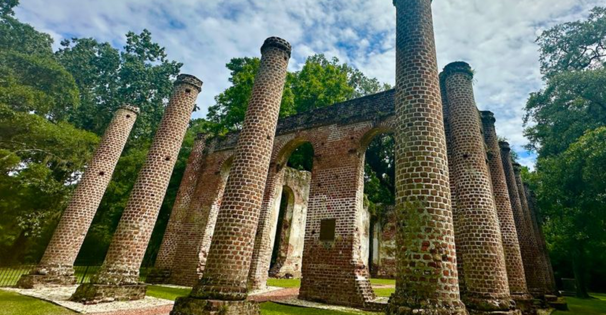 This gorgeous cathedral ruin hidden deep within a remote South Carolina grove looks almost too magical to be real