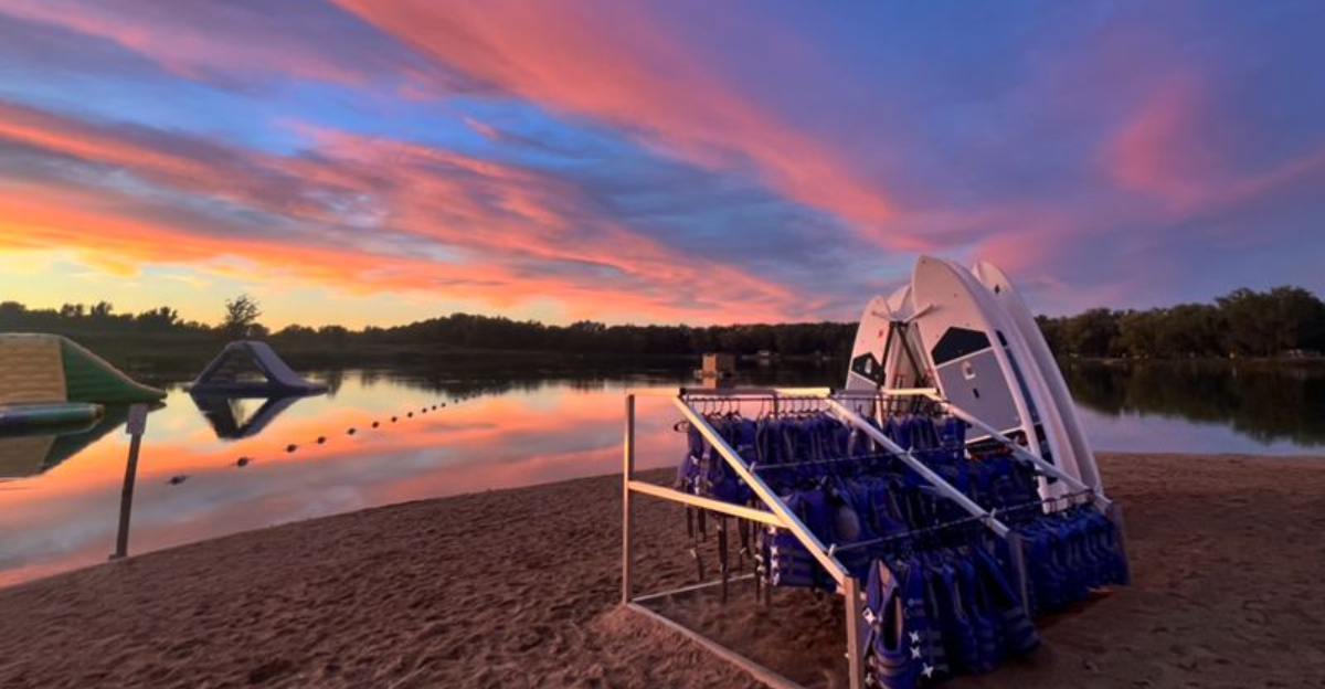 This gorgeous lake beach in Illinois has crystal blue water that rivals the Caribbean
