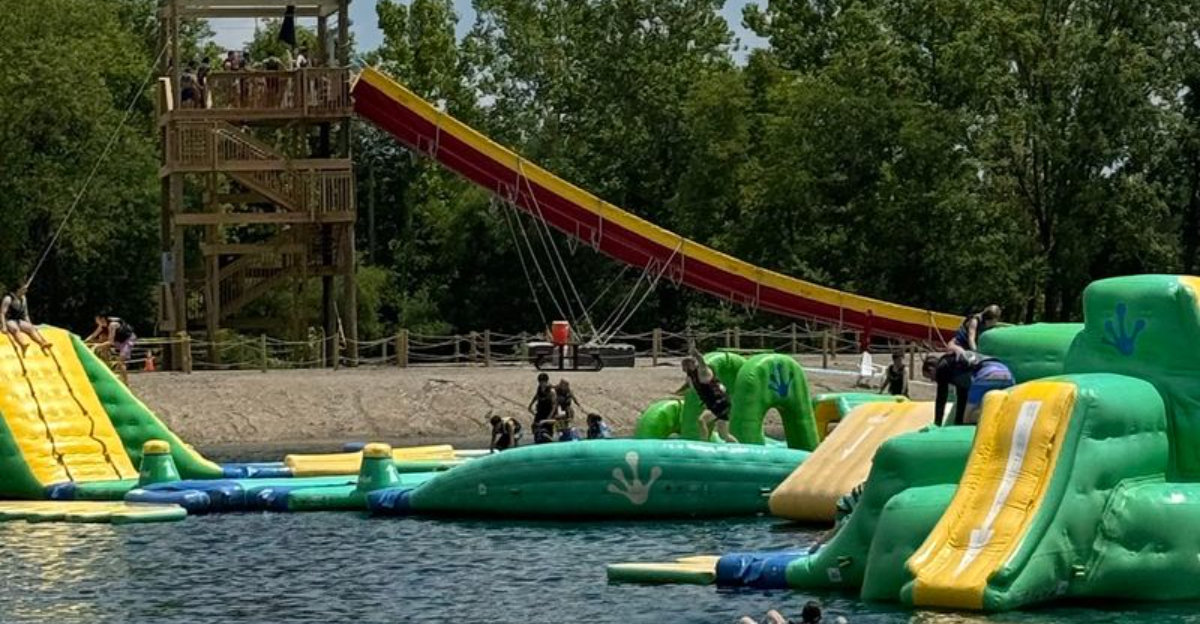 This massive floating waterpark in Ohio delivers nonstop family fun and adventure
