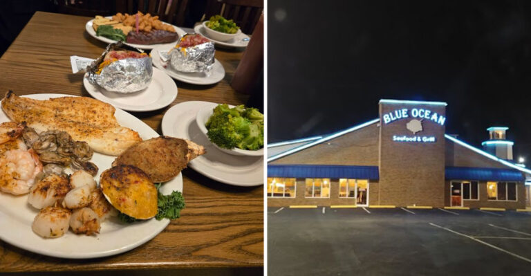 This simple South Carolina restaurant serves a seafood platter famous across the state