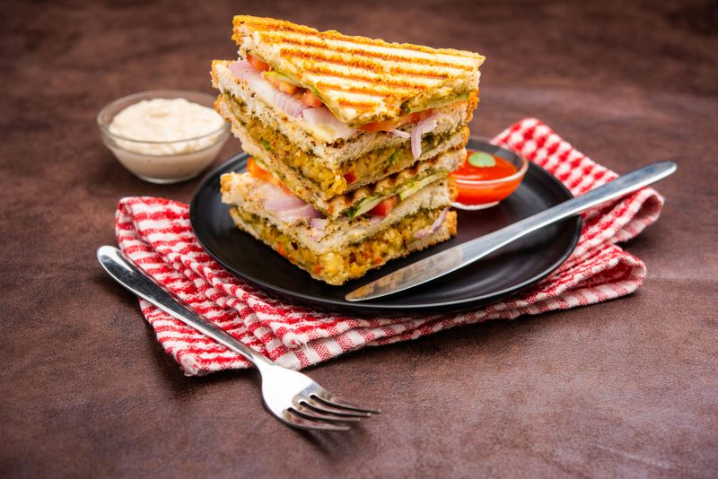White bread sandwiches
