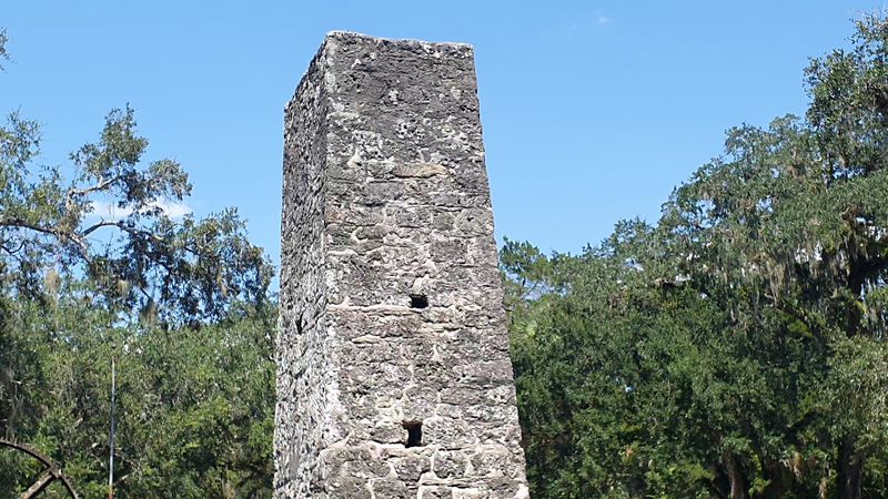 A Towering 40-Foot Limestone Chimney Still Standing Strong