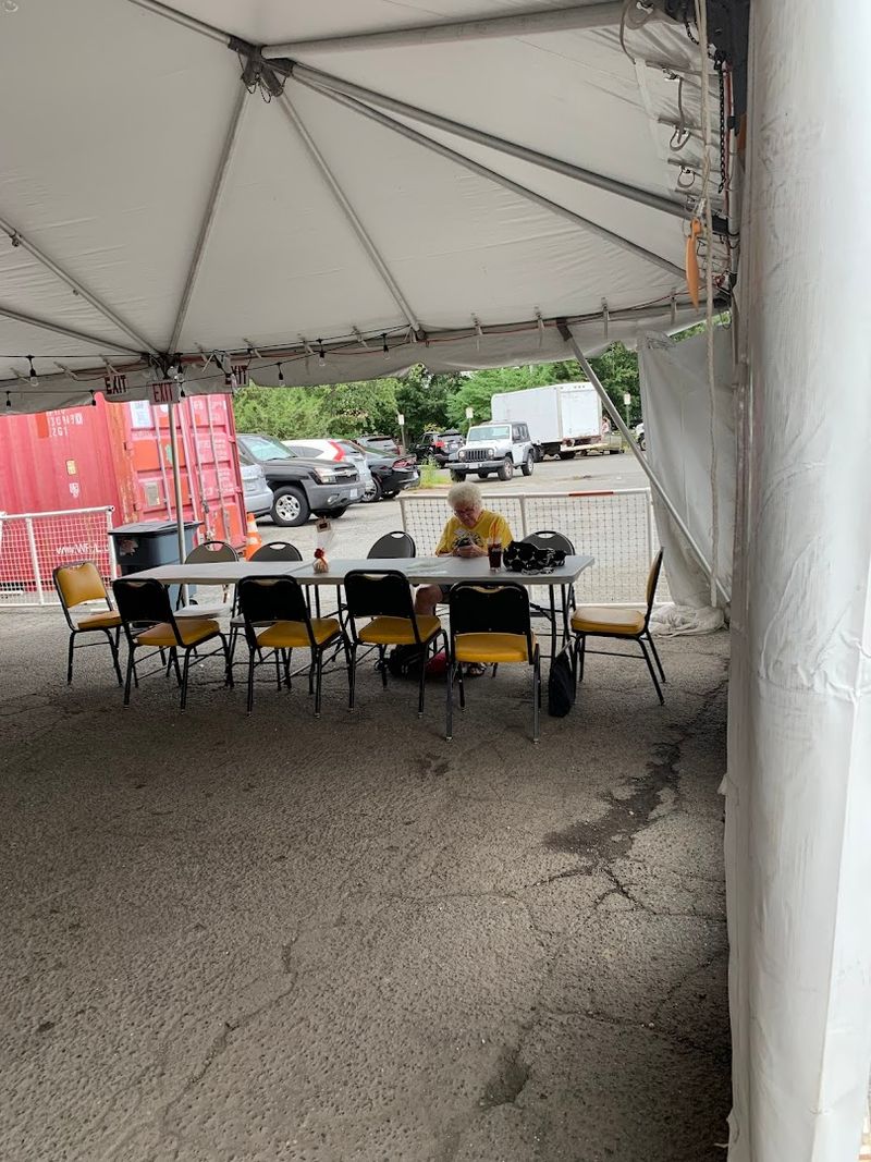 An Outdoor Seating Area Hidden Behind the Building