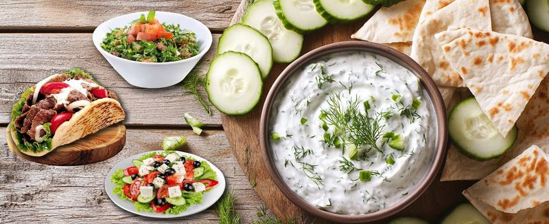 Authentic Greek Salad and Tzatziki That Round Out the Menu