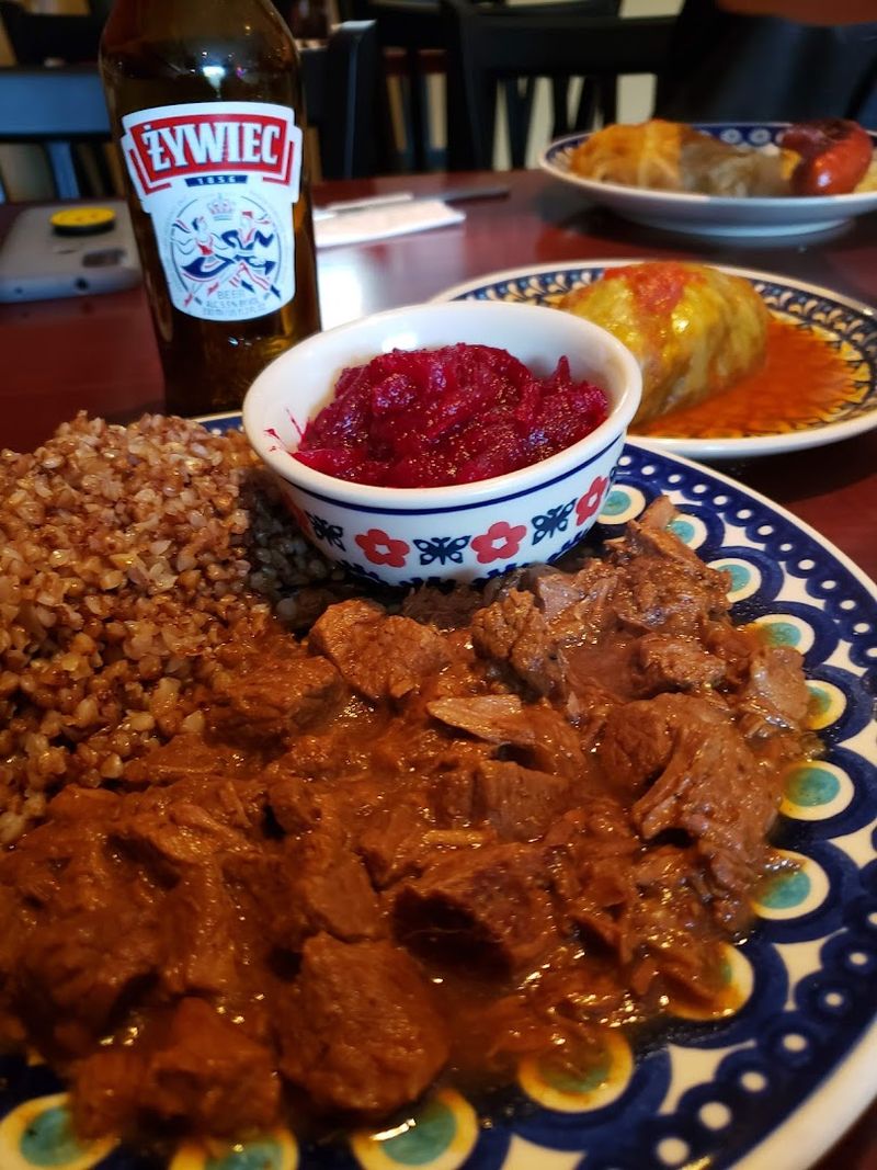 Beef Goulash Over Kasha