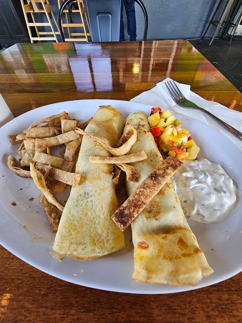 Corn Bacon Cheddar Fritters and Potato Wedges