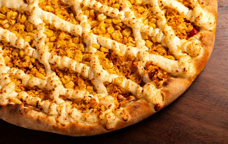 Corn on pizza
