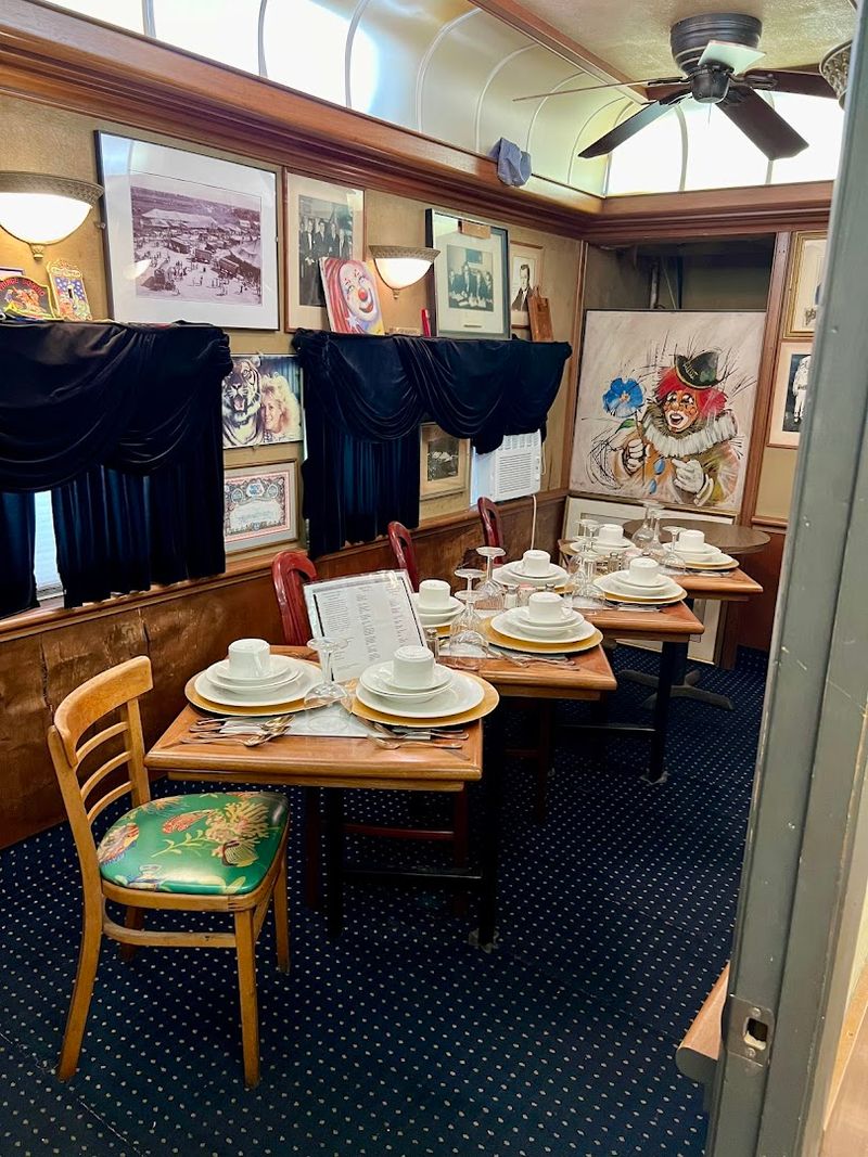 Dining Inside an Actual Circus Train Car