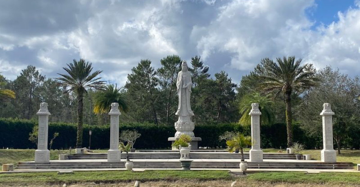 Discover giant Buddha statues and hidden gardens at this little known Florida monastery