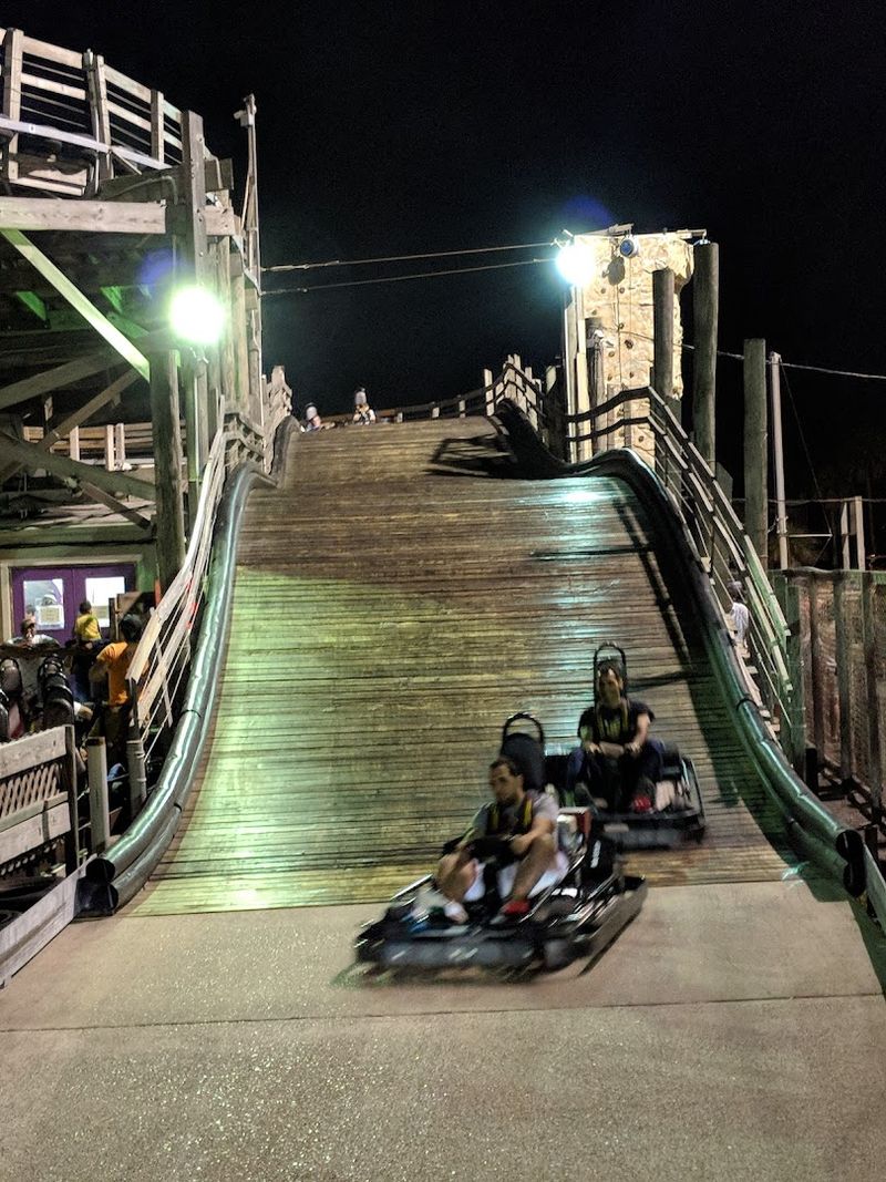 Go-Karts That Race Across a One-of-a-Kind Wooden Track