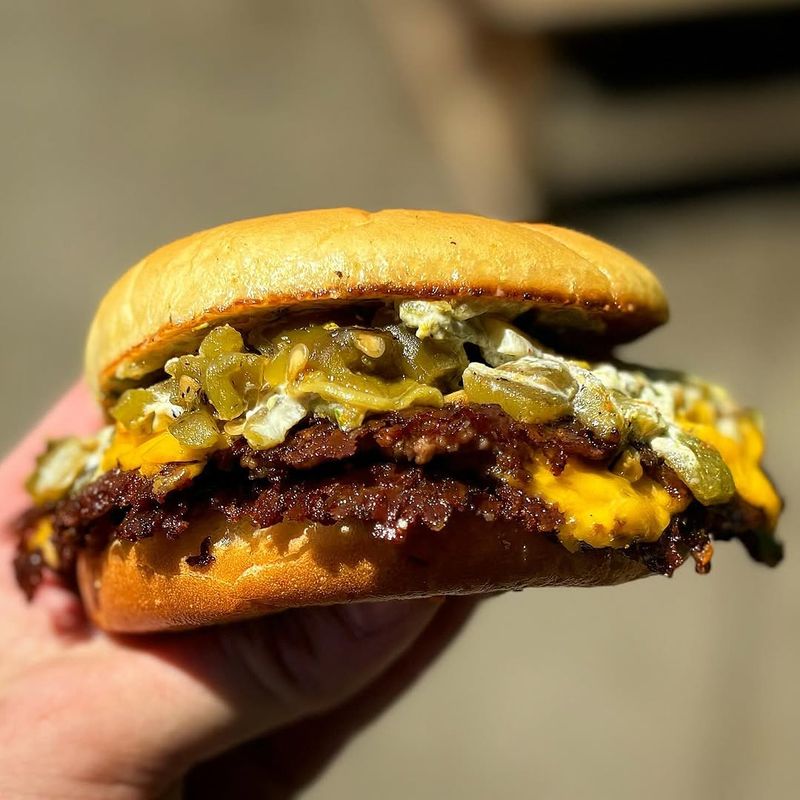 Hatch Green Chile Double Cheeseburger Hatch Green Chile Double Cheeseburger