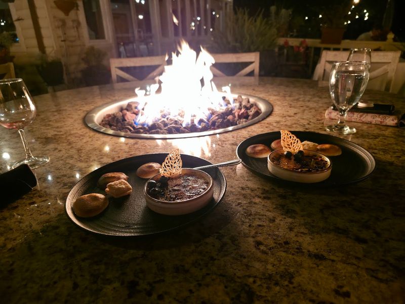 Heated Patio Dining With Fire Pits