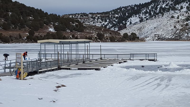 Ice Fishing in Winter