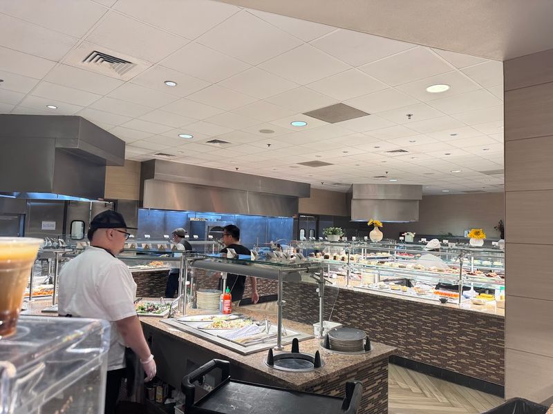 International Cuisine Spread Across the Buffet Line