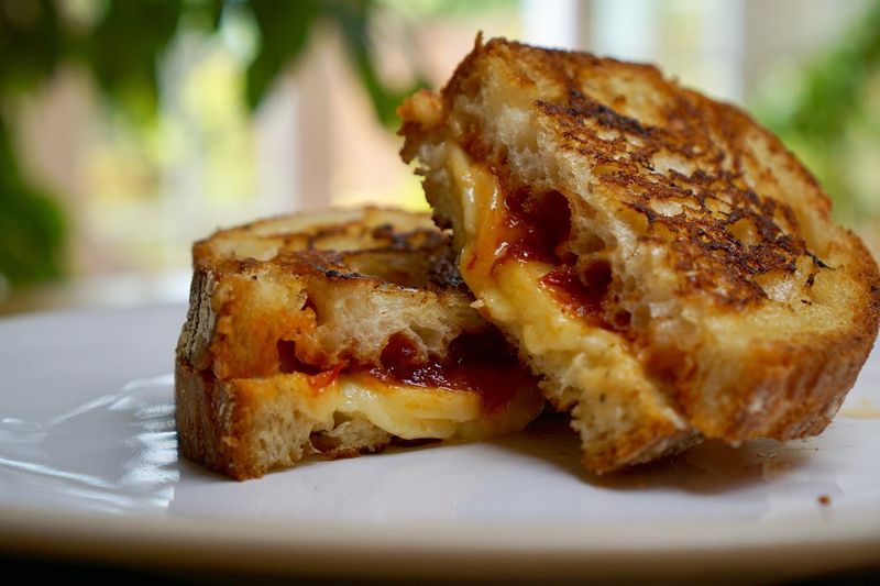 Jam on grilled cheese