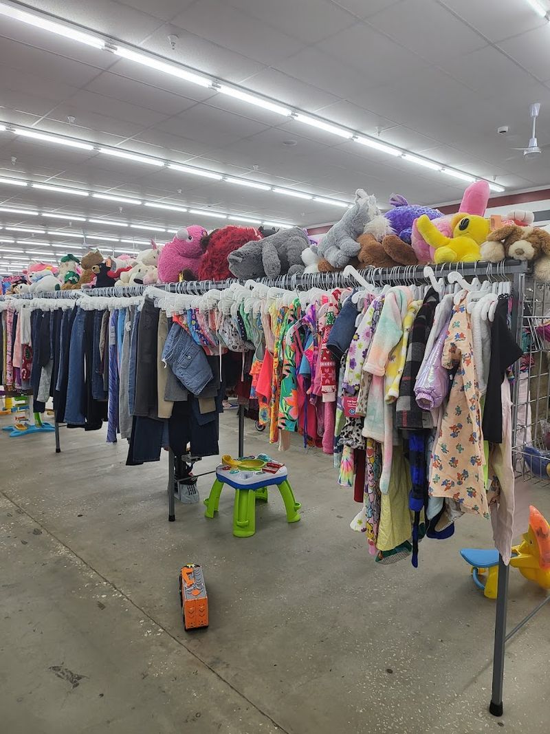 Kids' Section Packed With Clothes, Toys, and Games