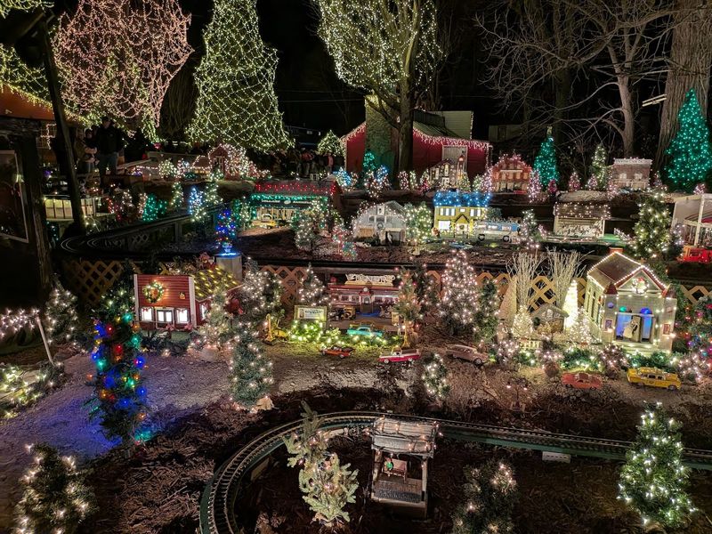Miniature Village and Train Displays