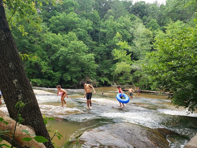 Natural Rock Slide and Water Fun