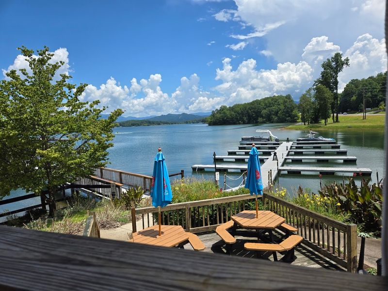 Outdoor Patio With Mountain and Lake Views That Wow Visitors