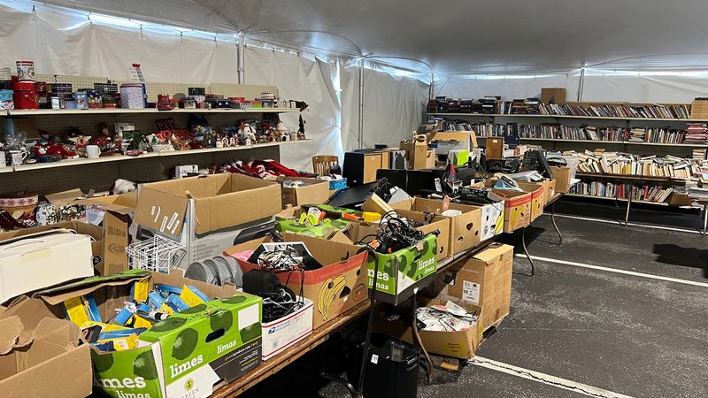 Outdoor Tent Packed With Rotating Surprise Inventory