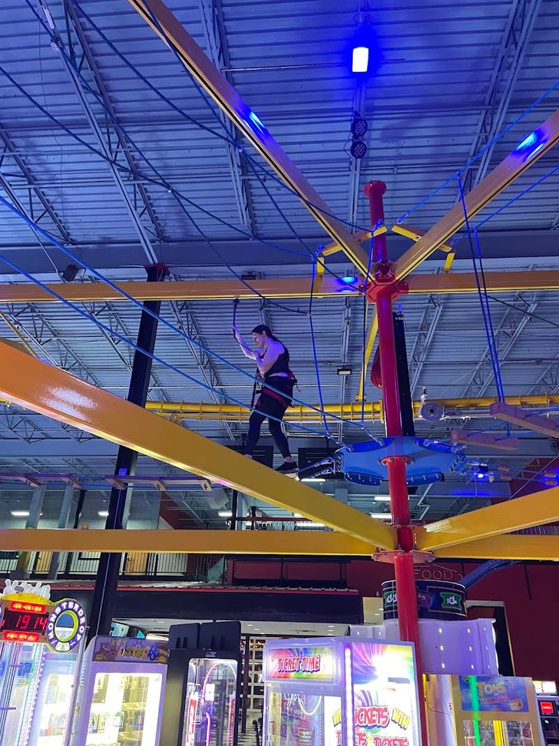 Overhead Ropes Course That Tests Balance and Bravery