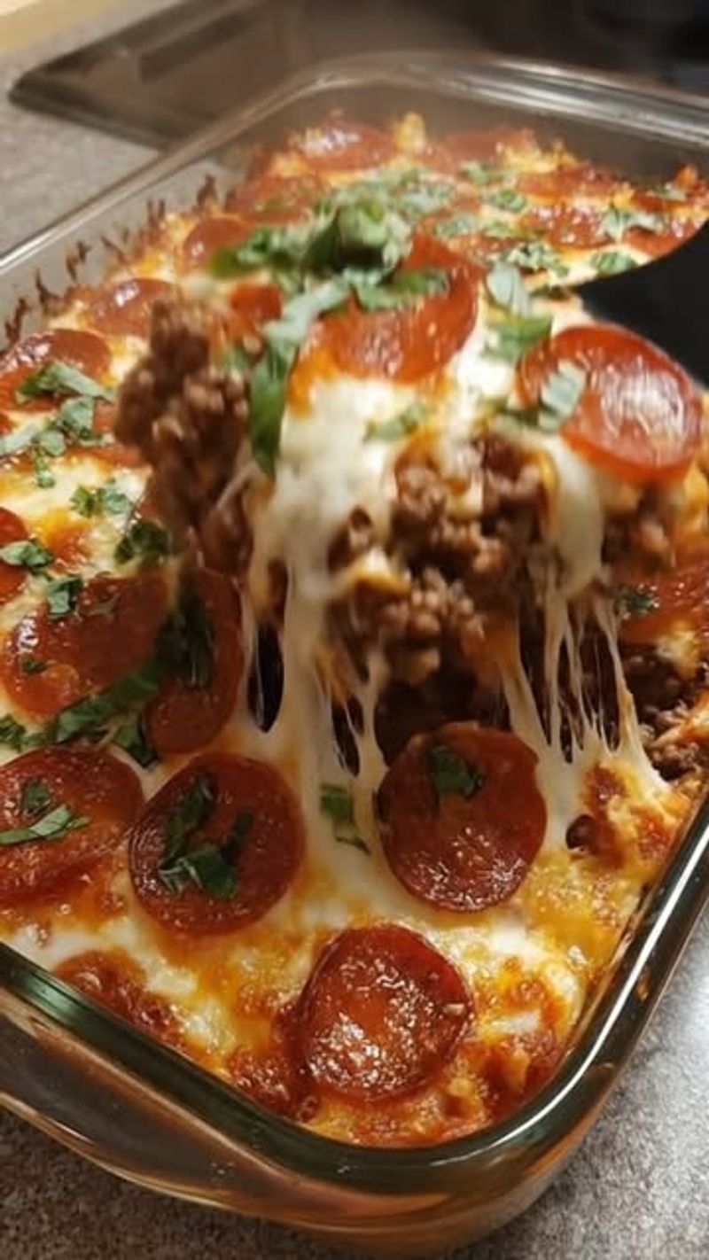 Pepperoni Roll Pasta Bake