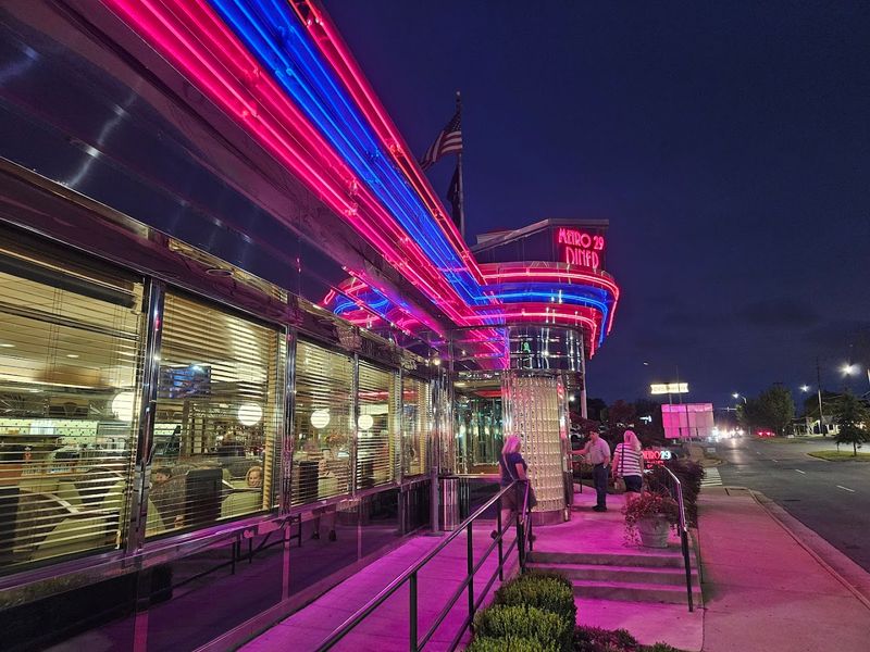 Retro Chrome and Neon Ambiance That Sets the Scene